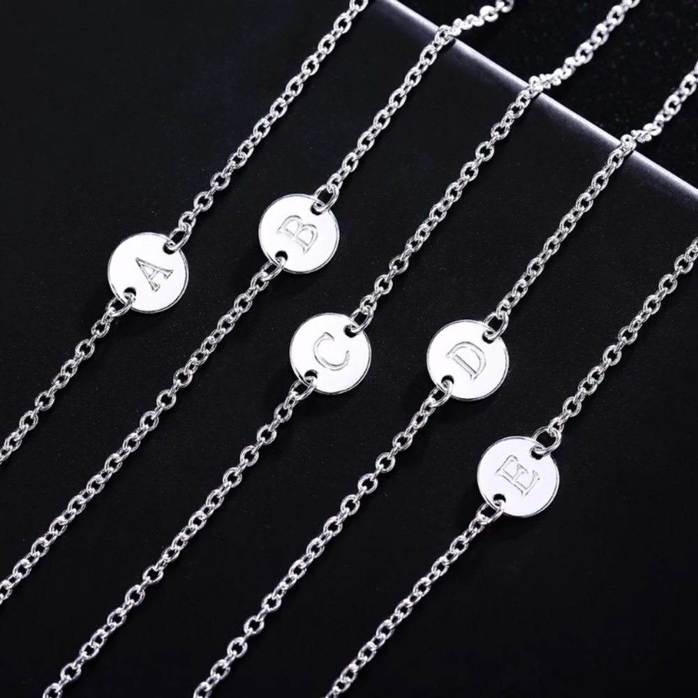 Minimalist Letter Initial Cute Pendant Bracelet - Picture 7 of 12